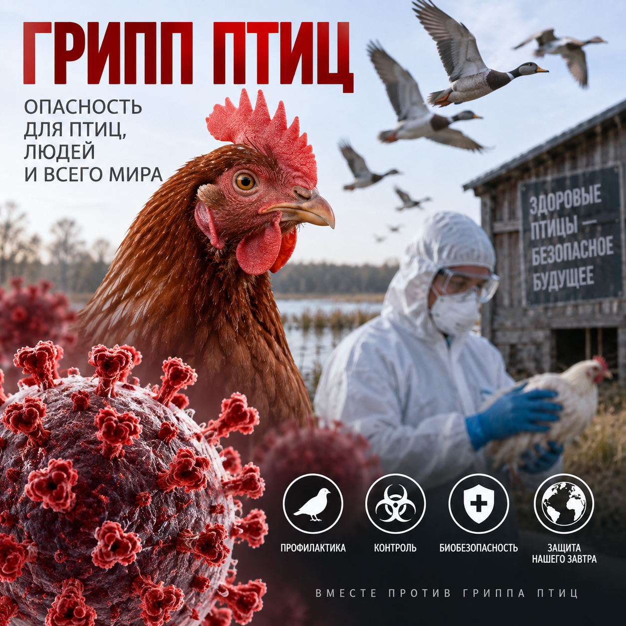 Грипп птиц (высокопатогенный грипп, классическая чума птиц).